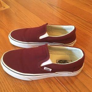 Maroon slip-on Vans